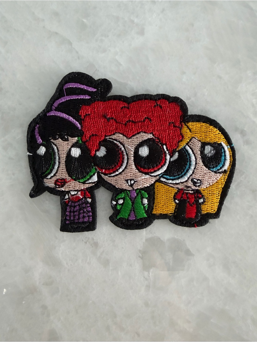 Embroidered Cartoon Hocus Pocus Trio Iron-On Patch - Multicolor